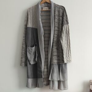 Elisa Cavaletti Textured Knit Cardigan XXL